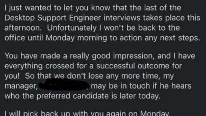 What to make of this email my recruiter for a job sent? It kinda feels like maybe he was told something but can't make it official just yet?