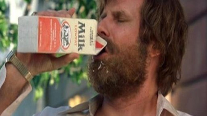 If you saw some dude walking around outside while drinking milk straight from the carton what would you think?