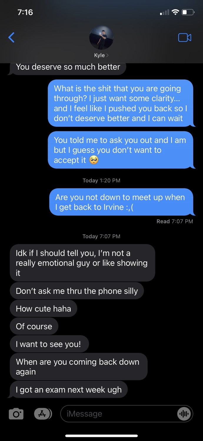 Guy says of course when I asked him out?