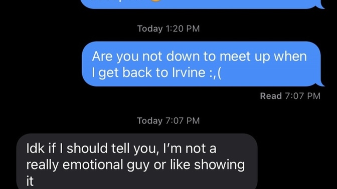 Guy says of course when I asked him out?