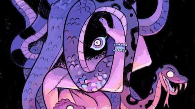 What type of snakes were on medusa's head?