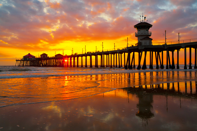 Every sunset is like a snowflake. Every one is unique. Huntington Beach, Calif. pier.