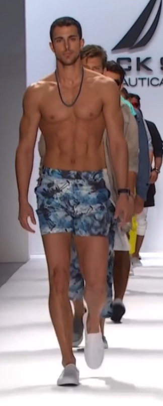 What pair of shorts is this male model, wearing?