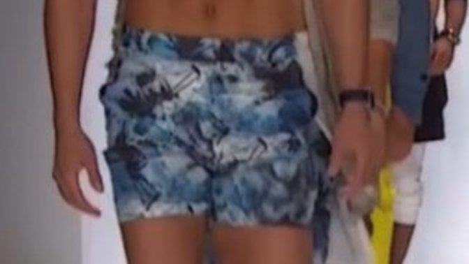 What pair of shorts is this male model, wearing?