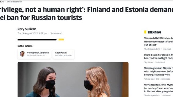 Should western countries ban Russian tourists?