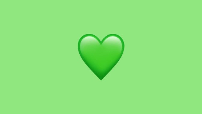 What does a green heart emoji mean?