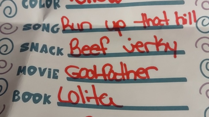 What are your favorite things out of these categories?
