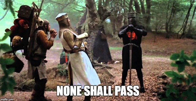You just finished work and on your way home a black knight stands in your way and wont move unless you fight to the death with him. what do you do?