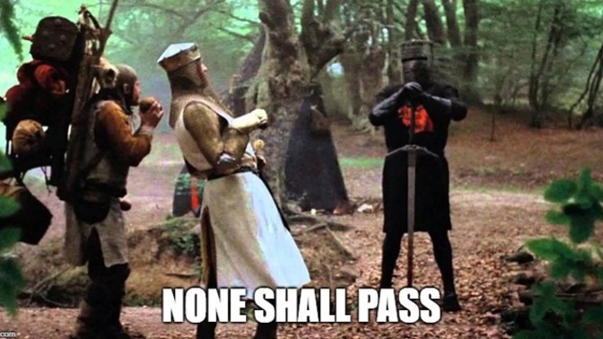 You just finished work and on your way home a black knight stands in your way and won't move unless you fight to the death with him. what do you do?