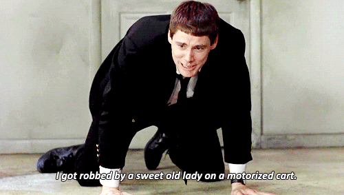 If a grown man told you he got mugged by an old lady in a motorized cart would you believe him?