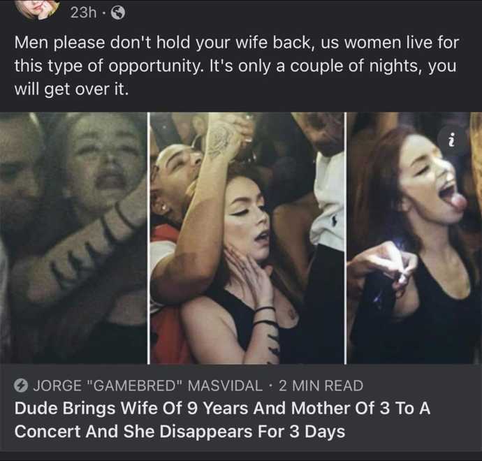 Guys, what would you do if you took your wife to a concert and she chose to disappear for three days?
