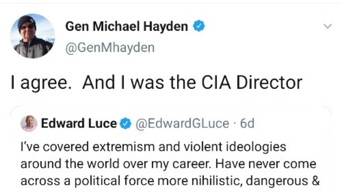 What do you think about former head of the cia saying that republicans are the most dangerous threat to america?