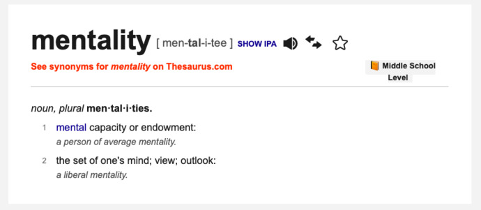 In your opinion, what does it mean if someone says “I’m losing my mentality”?