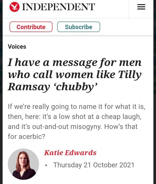 If it is misogynistic to call a woman fat then does that mean it is misandry to call a man fat?