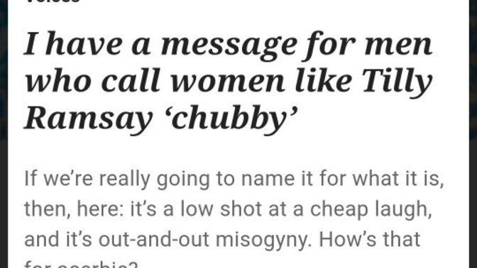 If it is misogynistic to call a woman fat then does that mean it is misandry to call a man fat?