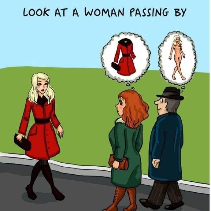 Hello everyone! Whenever you see a pretty woman walking down the street, do you agree with the picture? Yes/no?