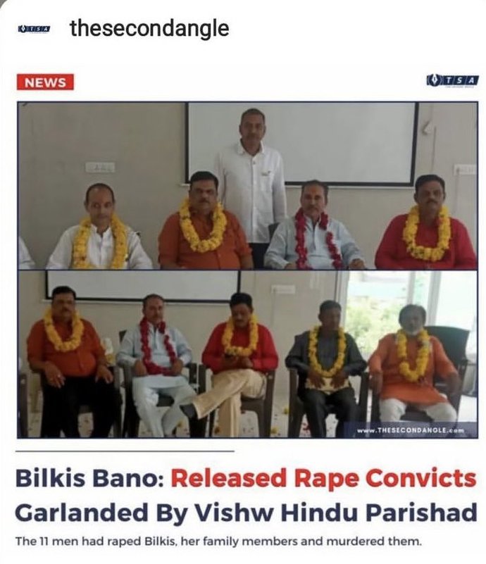 11 Hindus who raped a woman in riots in India in 2002 now released, garlanded and worshipped by people. Thoughts?
