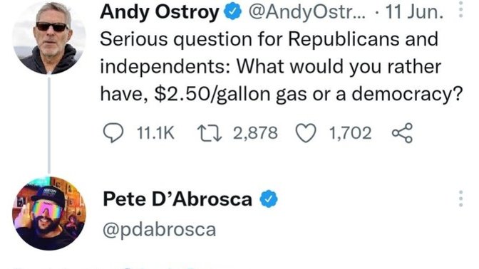 Would you rather cheap gas or democracy?