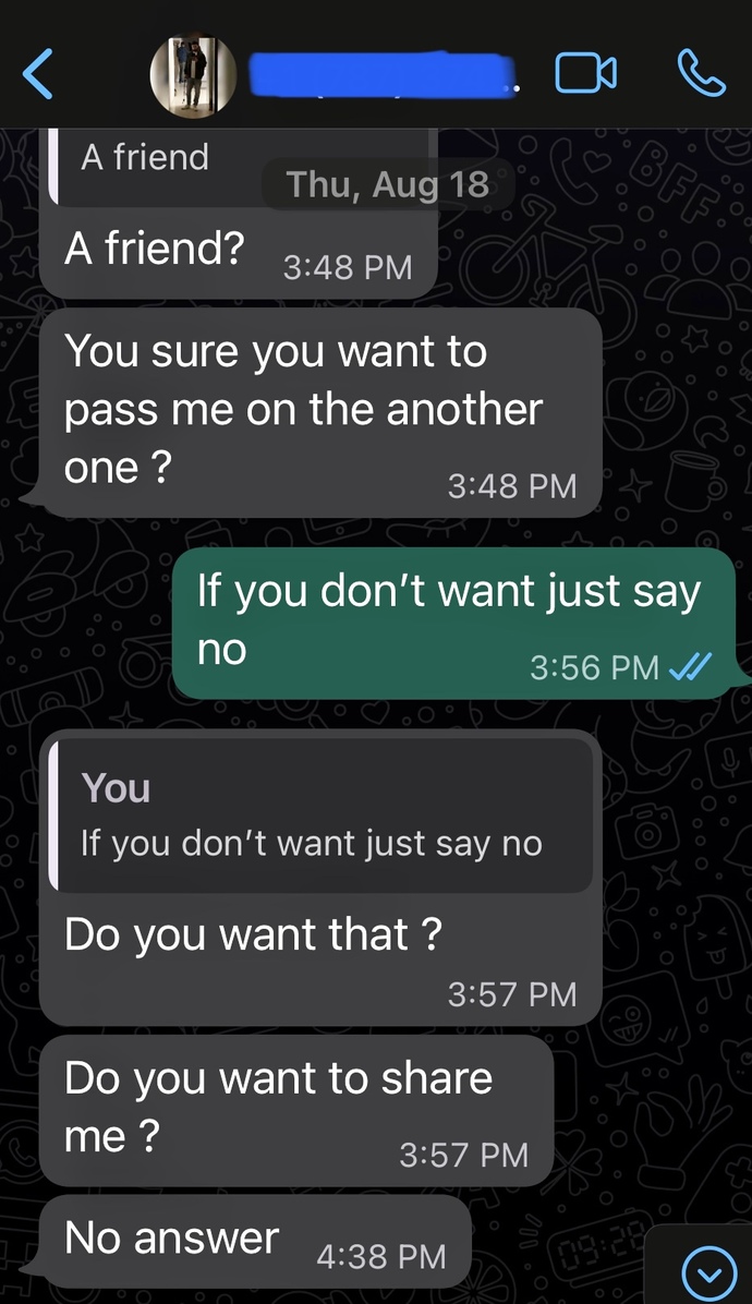 he is the grey bubble I’m the green one