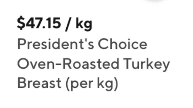$47 CAD for Turkey, a sign of inflation’?