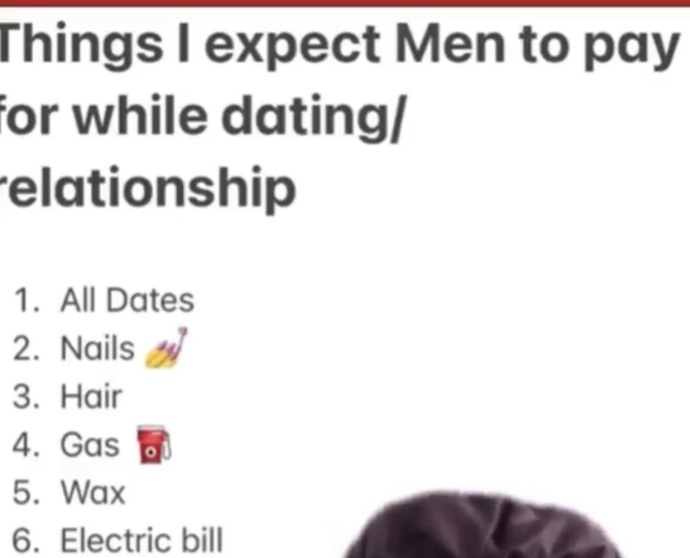 Is this actually accurate more or less for relationships today in regards to what women expect men to pay for?