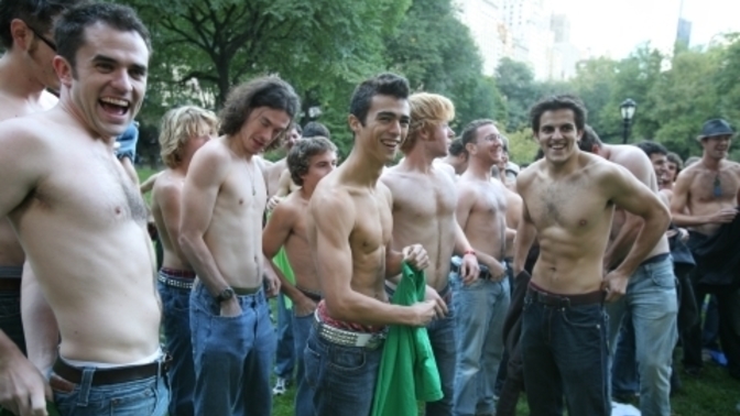 What is it with some guys wanting to take their shirts off in public at any opportunity they see?