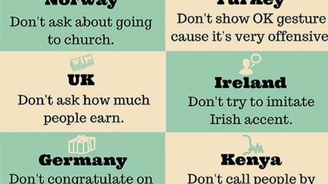 What are some things one shouldn't do in your country?