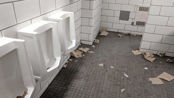 Guys: Why are men’s public restrooms always trashed? Gals: Why are yours always so much nicer?