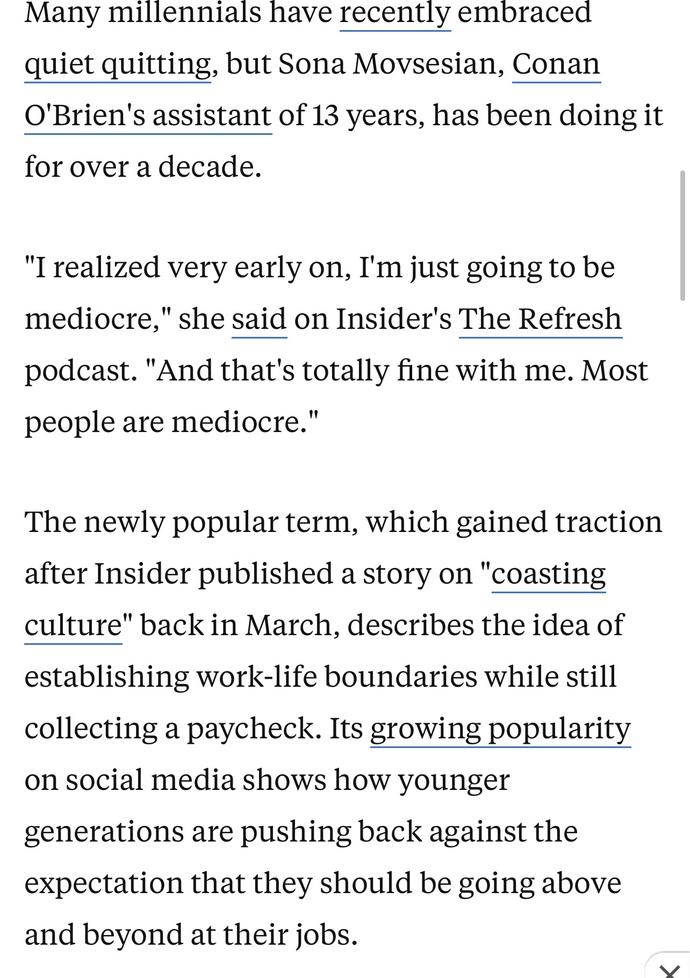 What do you think of the millennial trend in the workplace “quiet quitting”?