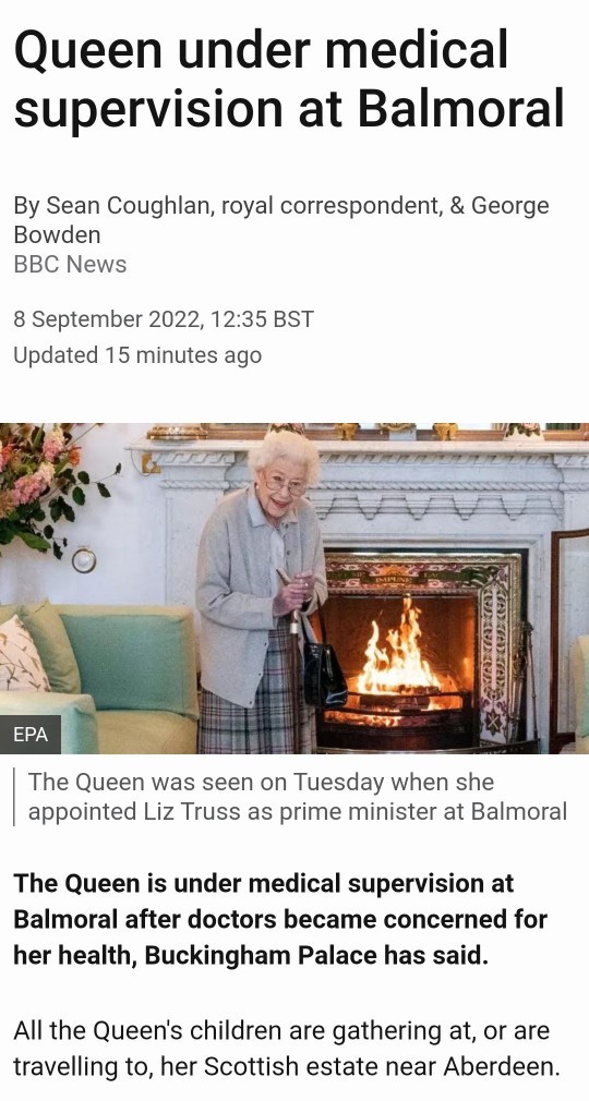 Do you think the Queen will die soon?
