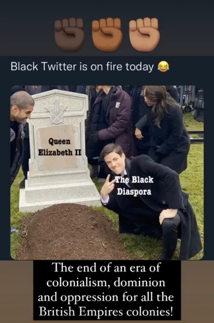 How does it make you feel that black nationalists are celebrating the death of Queen Elizabeth II?