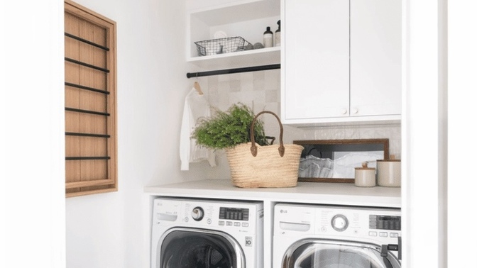 Have you ever seen a laundry room be upstairs in a house before?