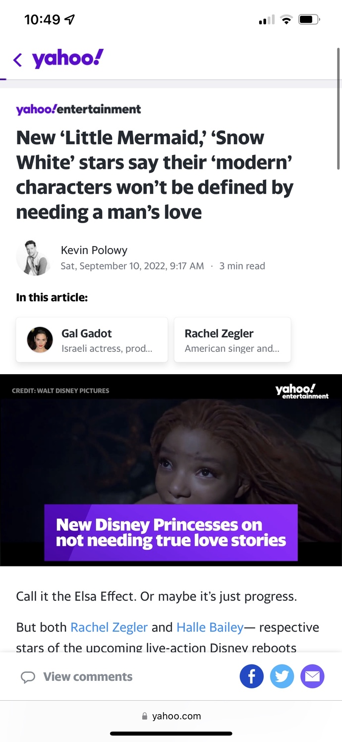 Do you think children will even pickup on the message presented in the new Little Mermaid or is it more to please “modern” grownups?