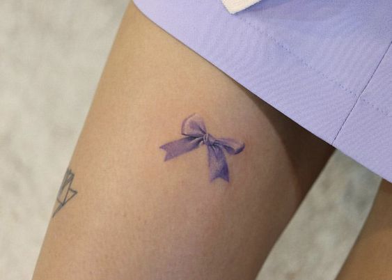 I would get this purple bow on one hip