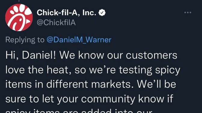 Is Chick Fila in trouble for this tweet? Should it be?