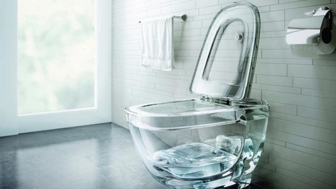 New Purge Laws: All toilets have no walls and are glass. How long will relations last?