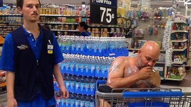 What do YOU think the Walmart employee is thinking in this picture?