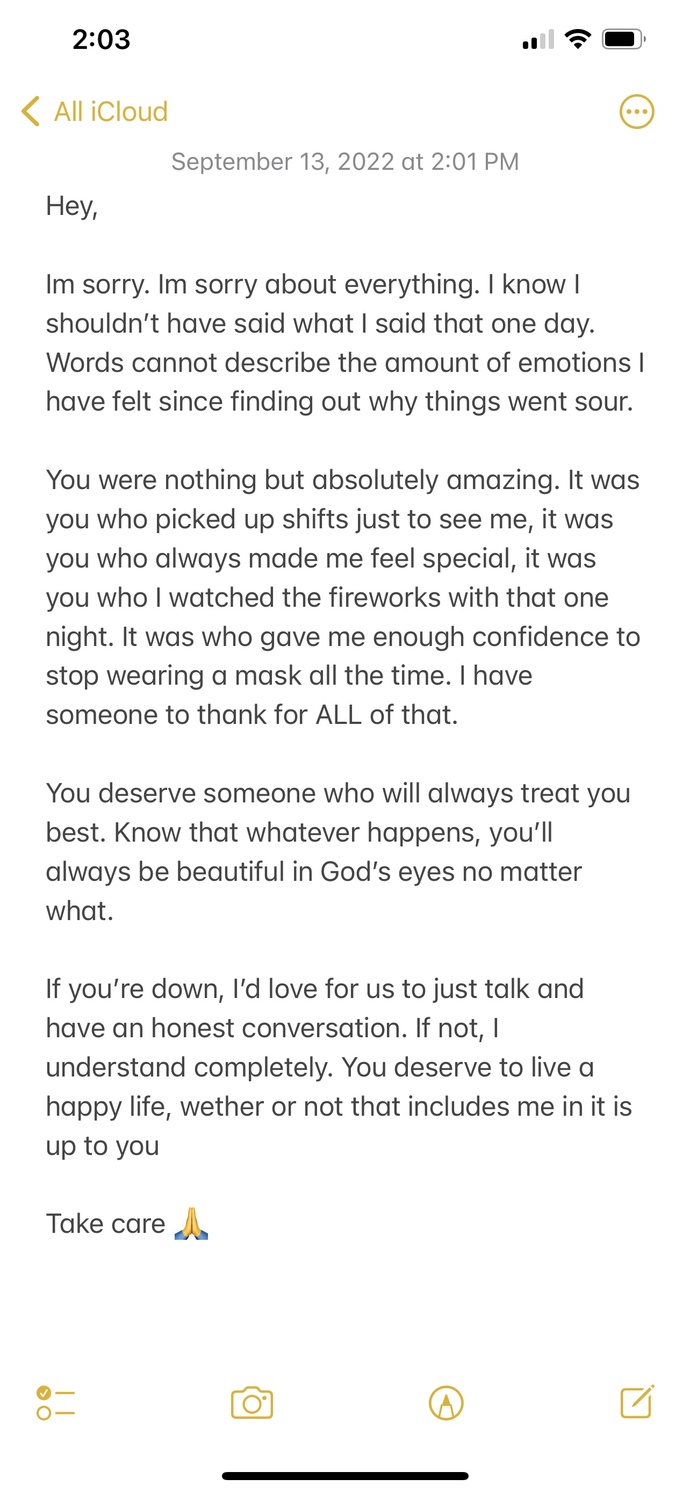 Was this an ok message to send to this girl? We were talking for a bit and went out but it didn’t really work out?