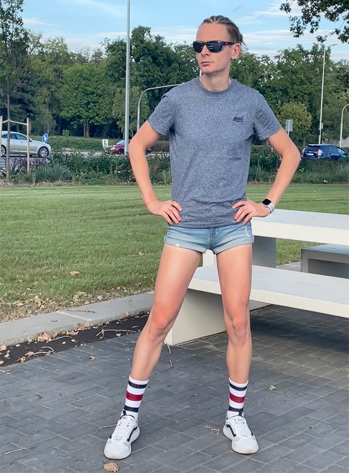Short shorts with crew socks?