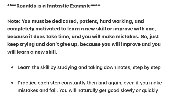 Is this the proper way to learn or improve with a new skill or skill?