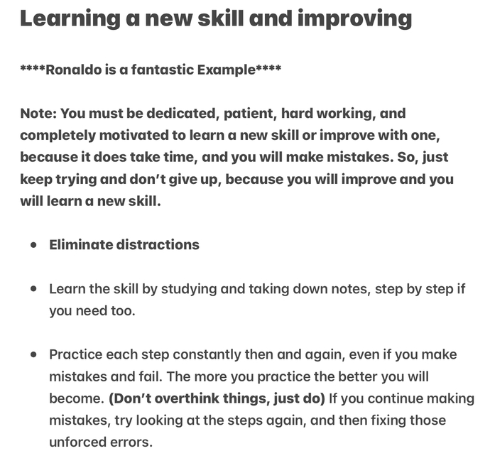 Is this the best way to learn or improve with a new skill or skill really well?