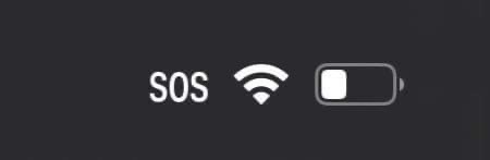 What does it mean when there this ”SOS” sign next to the battery on iphone?