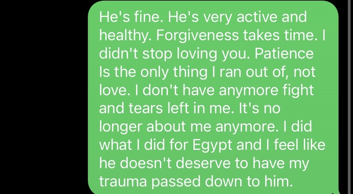Does her message necessarily means she forgives me?