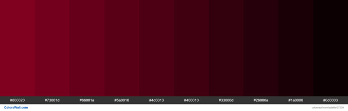 Dark red that isn't intense, such as burgundy, would be another idea.