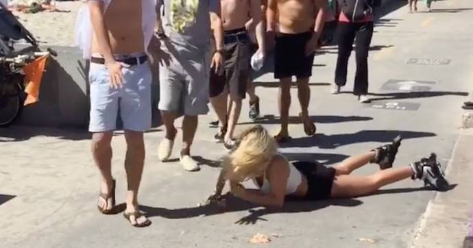 What would you do if you witness a girl fall and bust her ass right in front of you?