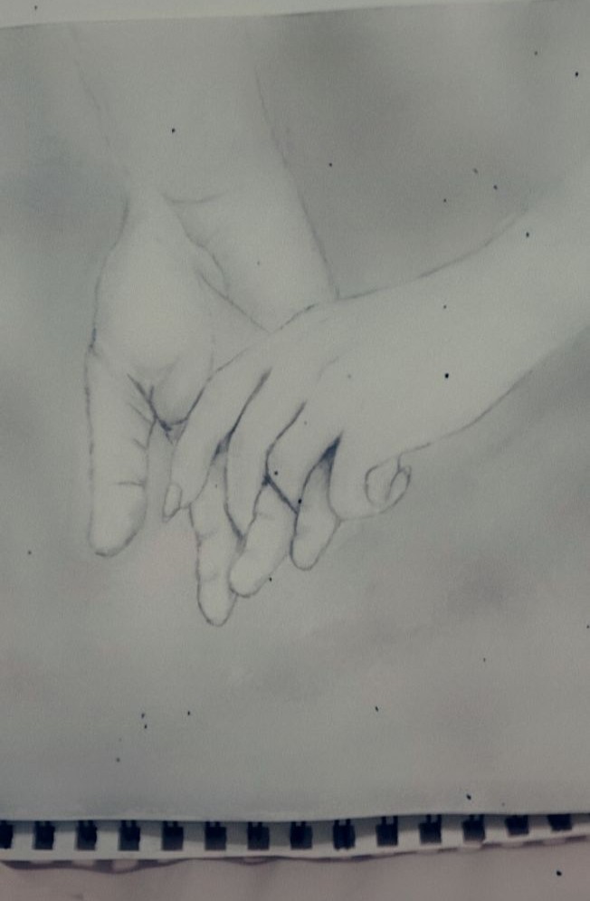 My drawing of us holding hands 🤠