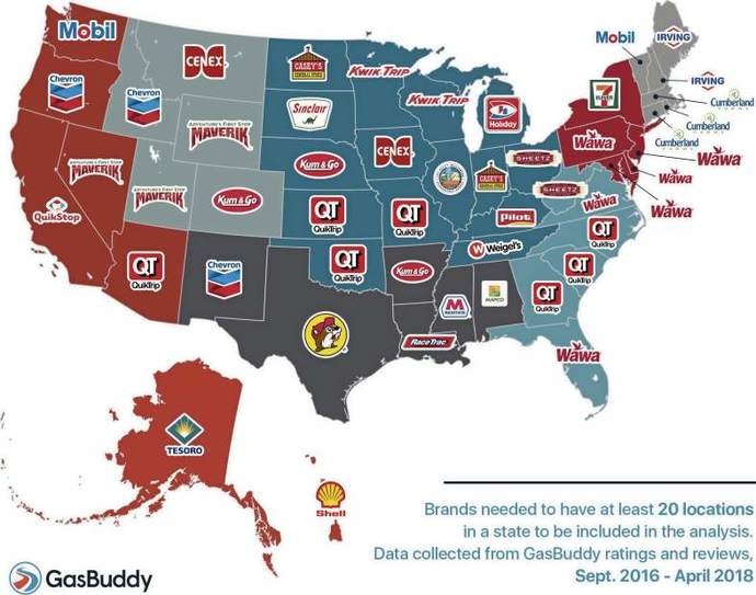 Convenience stores by state.