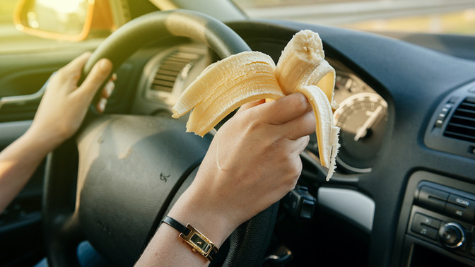 Do you ever eat snacks while driving?
