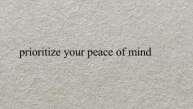 How often do you prioritize your peace of mind?