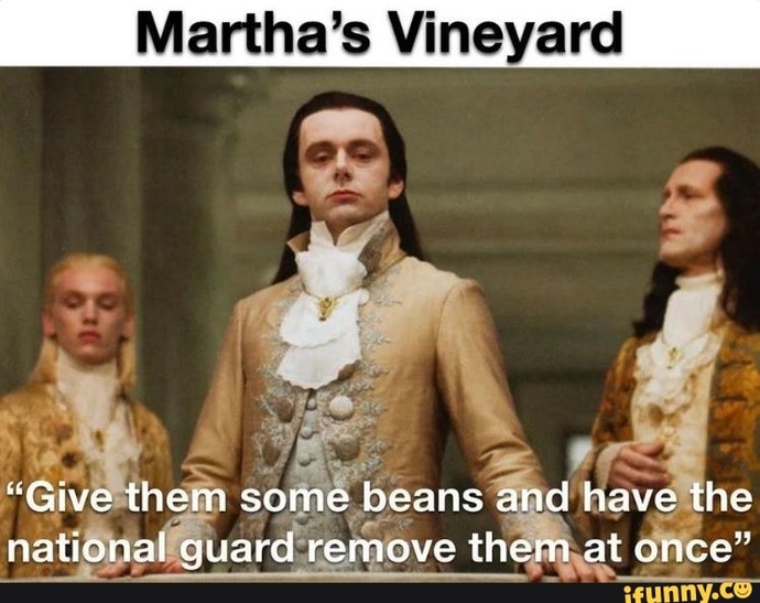 Marthas vineyard ilegals. Why are liberals virtue signaling about this when they treated them horribly?